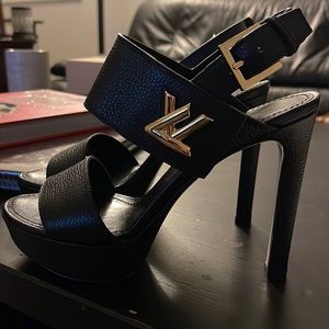Black platform high heels